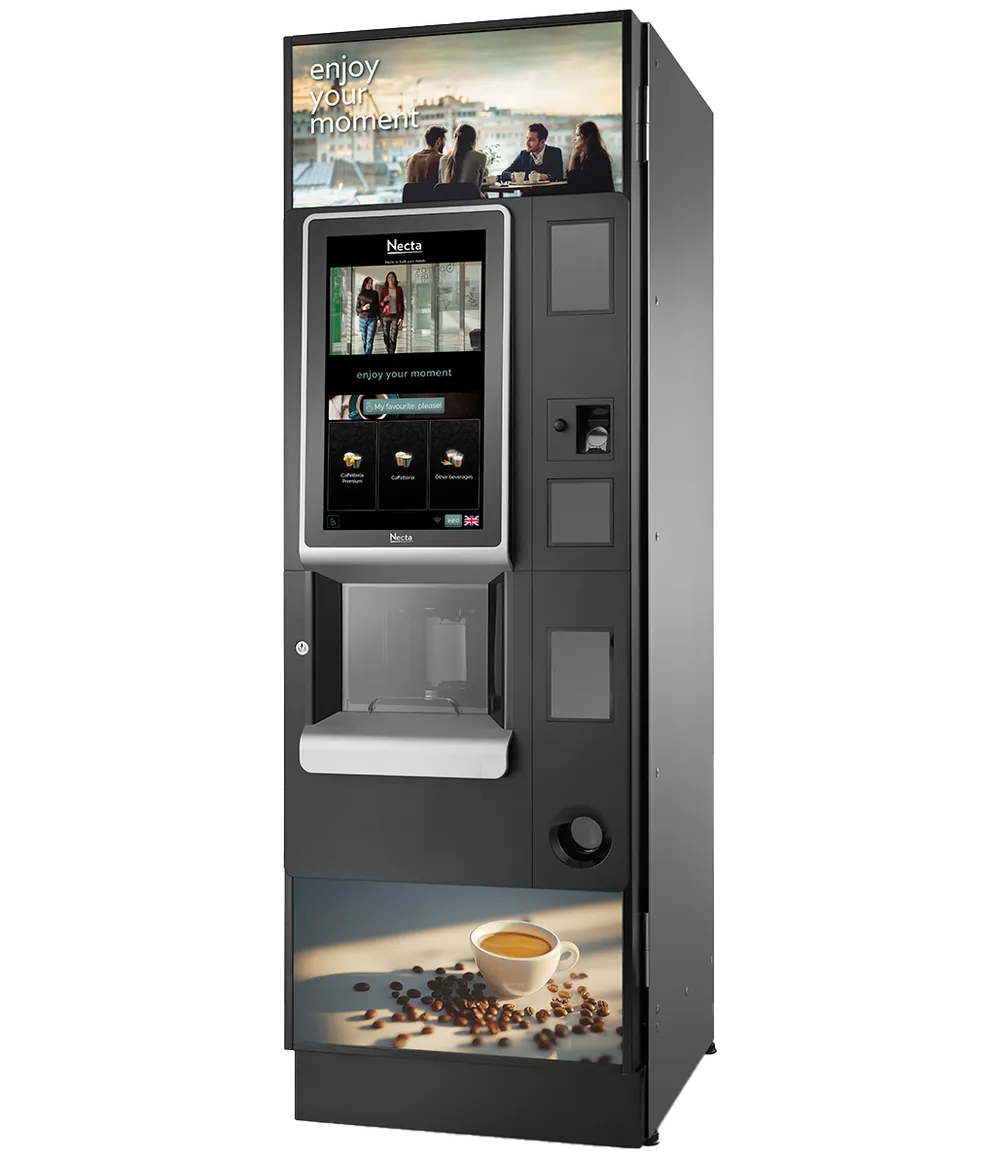 Distributore automatico Necta Barista 600 Pro Touch con doppio gruppo e schermo Full HD per aziende in Toscana