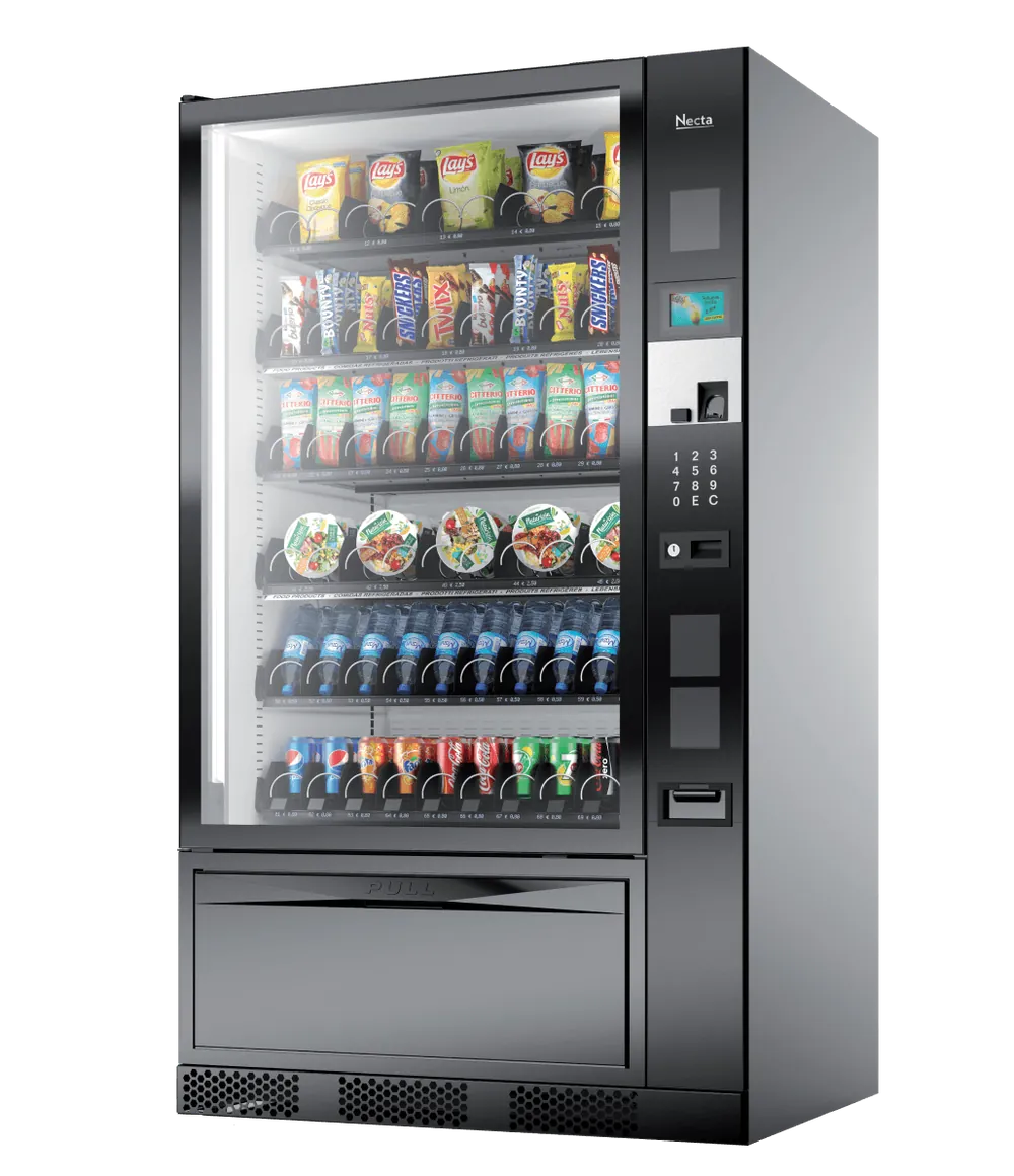 Distributore automatico Necta Gusto 10 ad alta capacità snack e bibite per aziende in Toscana